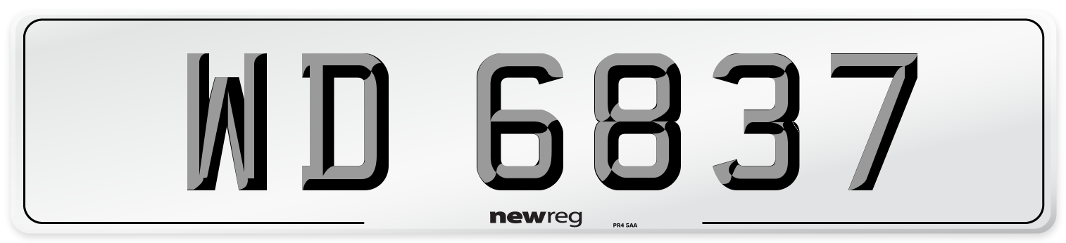 WD 6837 Number Plate from New Reg